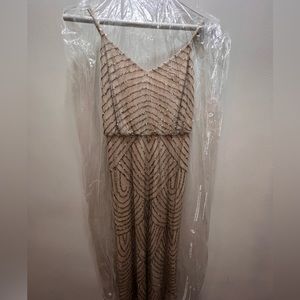 Blush Sequin Bridesmaid Prom Formal Dress Adrianna Papell size 4